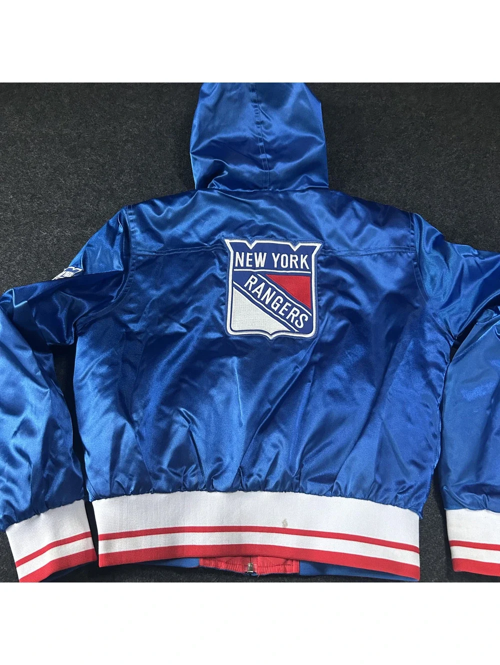 Vintage G-III Sports by Carl Banks NHL NY Rangers Blue Varsity Jacket Youth L